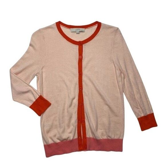 LOFT Peach Orange Lightweight Cardigan Small SP‎ - Picture 3 of 6